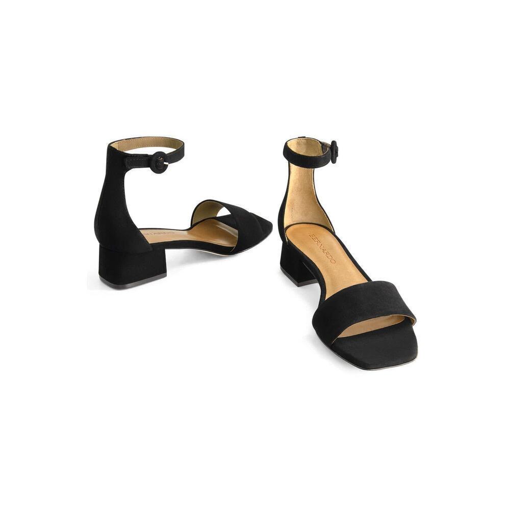 Bernardo Jalena Low Heeled Sandal Black Suede Size 8